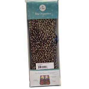 Bra Organizer Lingerie Underwear Drawer Fabric Leopard Print 6 Compartments NEW